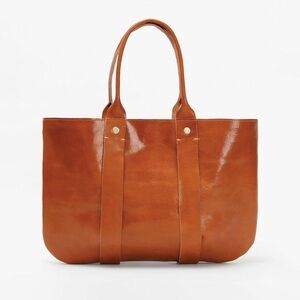 Brown Leather Tote Bag - “Tropezienne” CLARE V